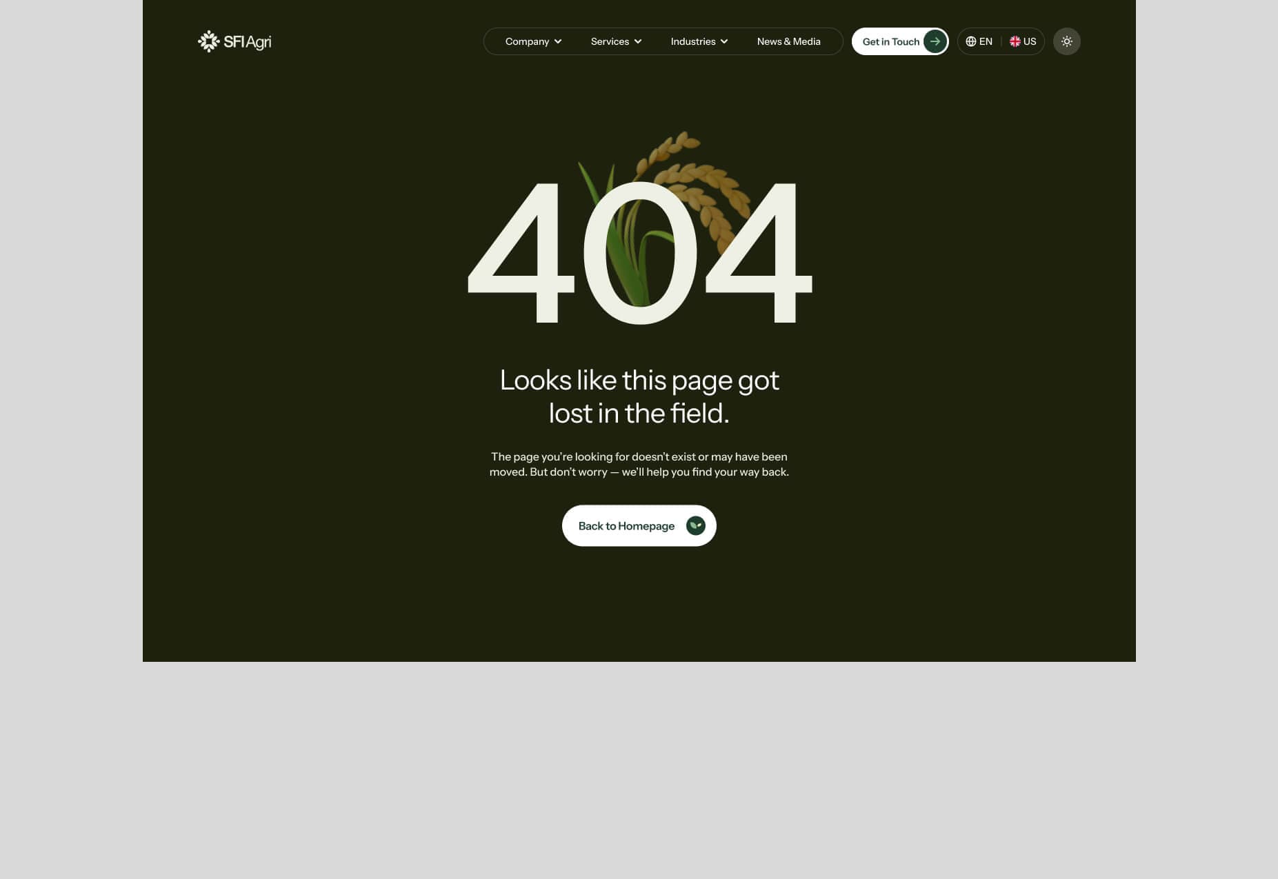 SFI Agri 404 page